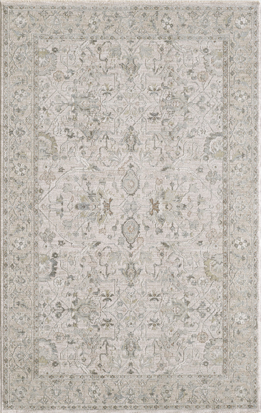 Peyton 4008 Ivory Beige Delaney Machine Woven Performance Area Rug - Kas