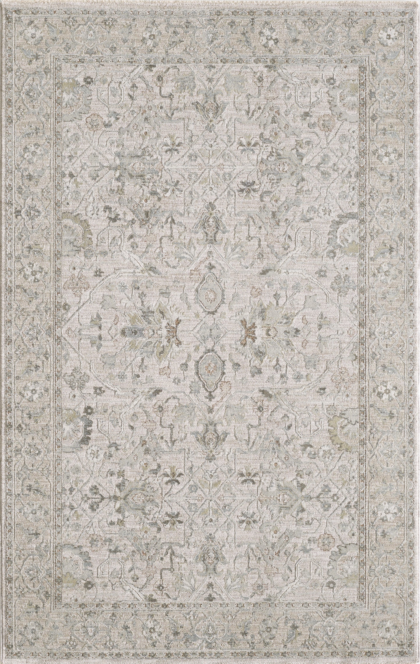 Peyton 4008 Ivory Beige Delaney Machine Woven Performance Area Rug - Kas