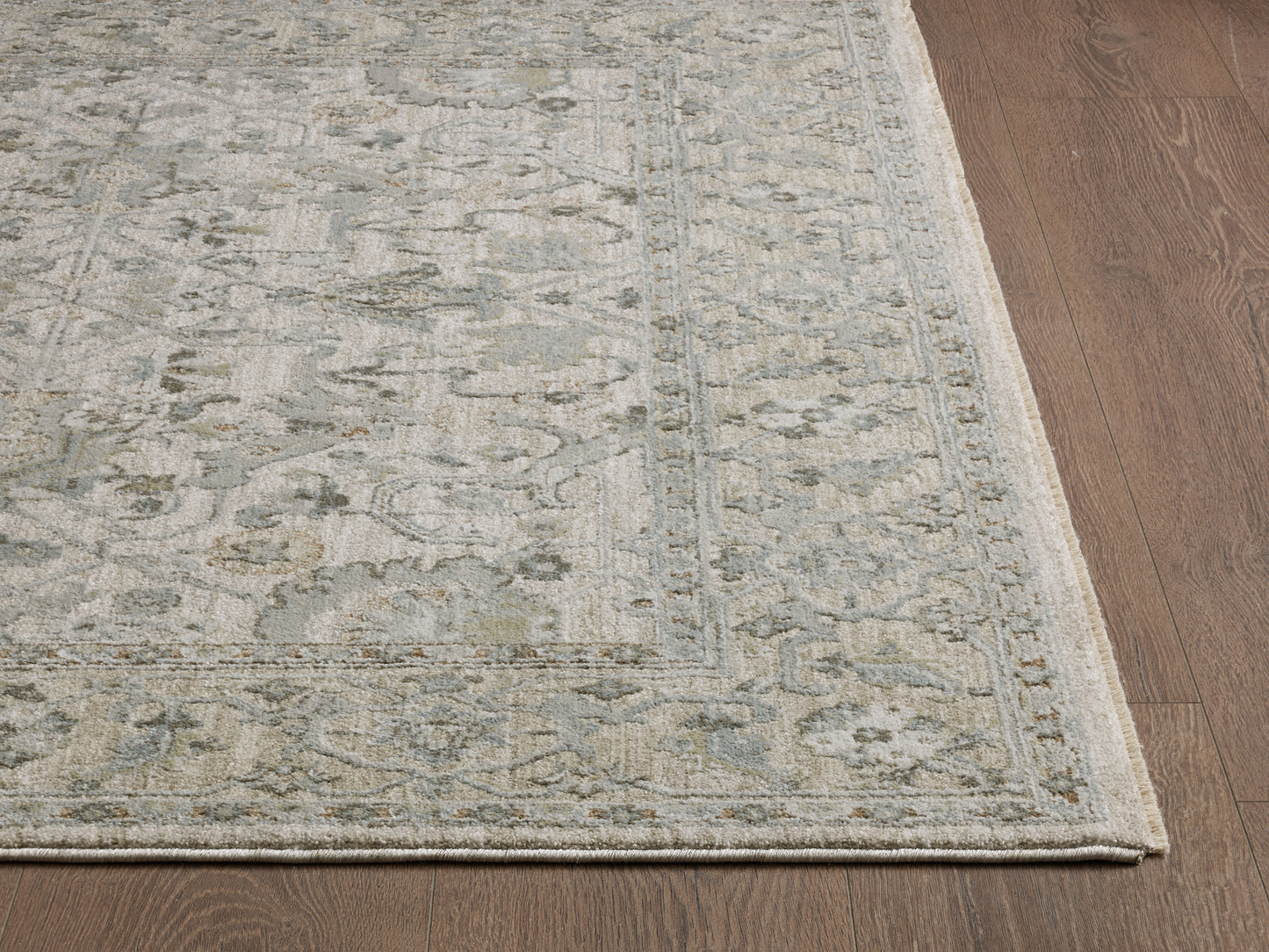 Peyton 4008 Ivory Beige Delaney Machine Woven Performance Area Rug - Kas