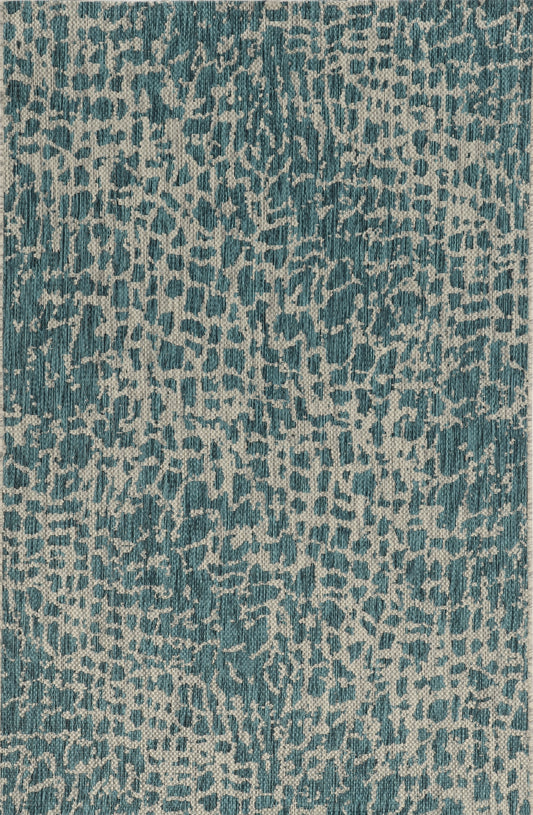 Provo 5750 Teal Safari Machine Woven Performance Area Rug - Kas