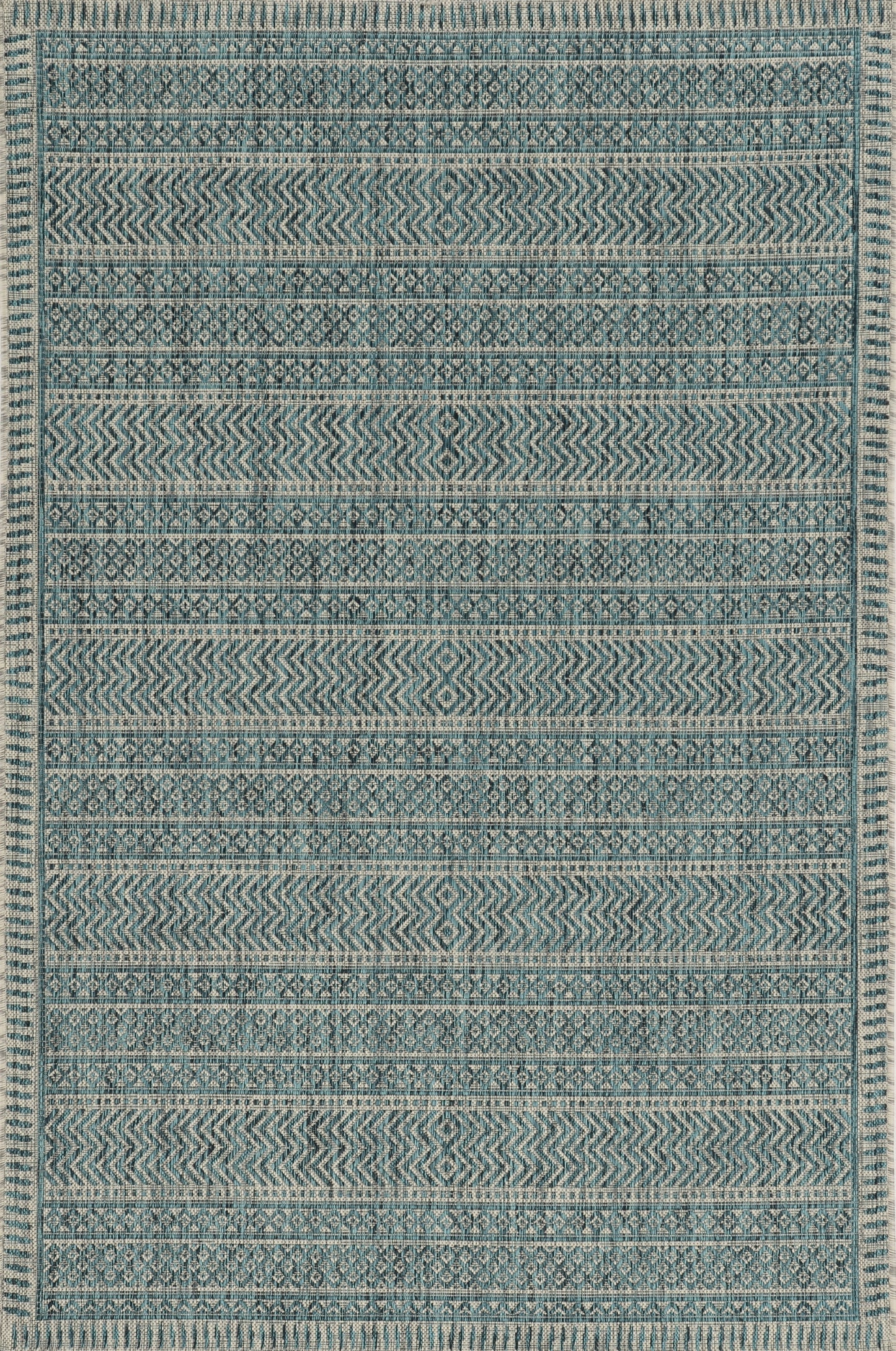 Provo 5755 Teal Horizon Machine Woven Performance Area Rug - Kas