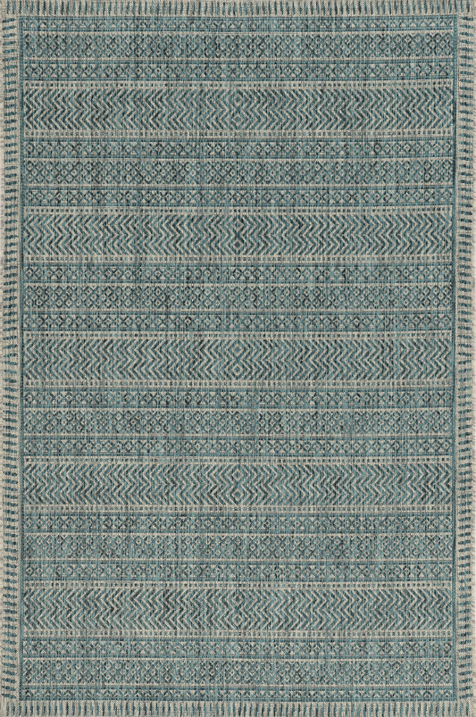 Provo 5755 Teal Horizon Machine Woven Performance Area Rug - Kas