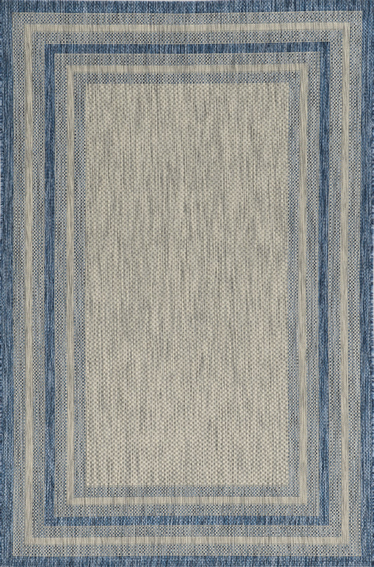 Provo 5756 Grey/Denim Cape Cod Machine Woven Performance Area Rug - Kas