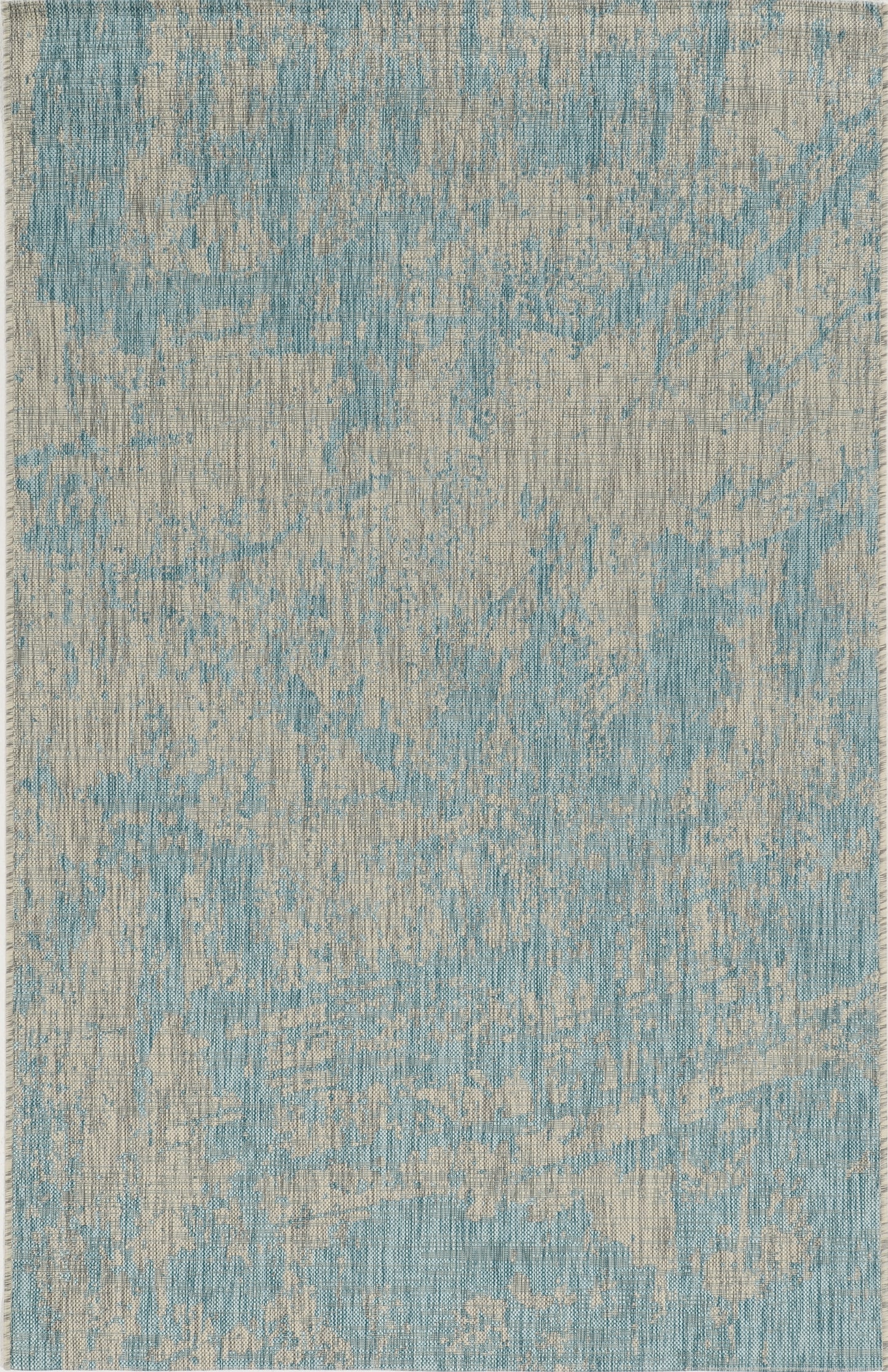 Provo 5759 Teal Strokes Machine Woven Performance Area Rug - Kas