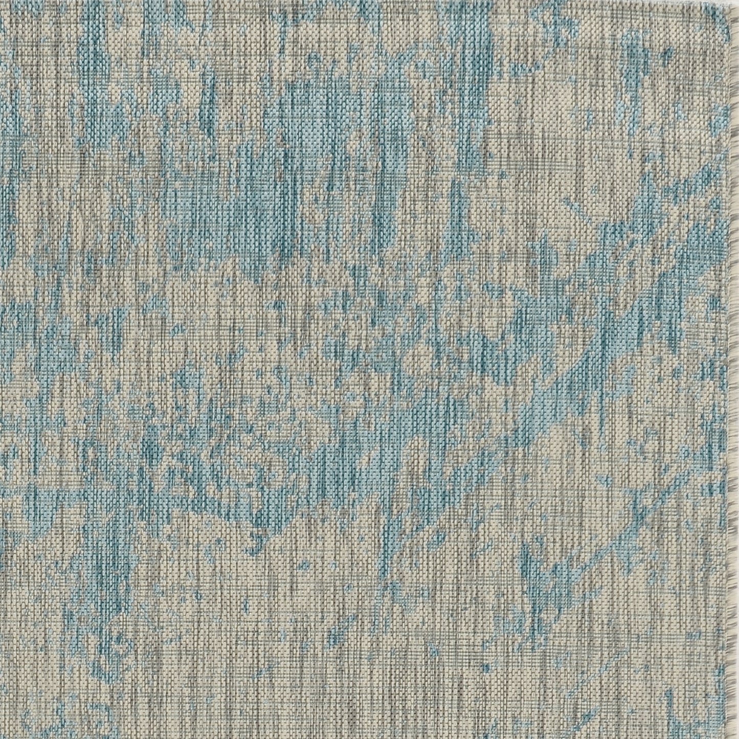 Provo 5759 Teal Strokes Machine Woven Performance Area Rug - Kas