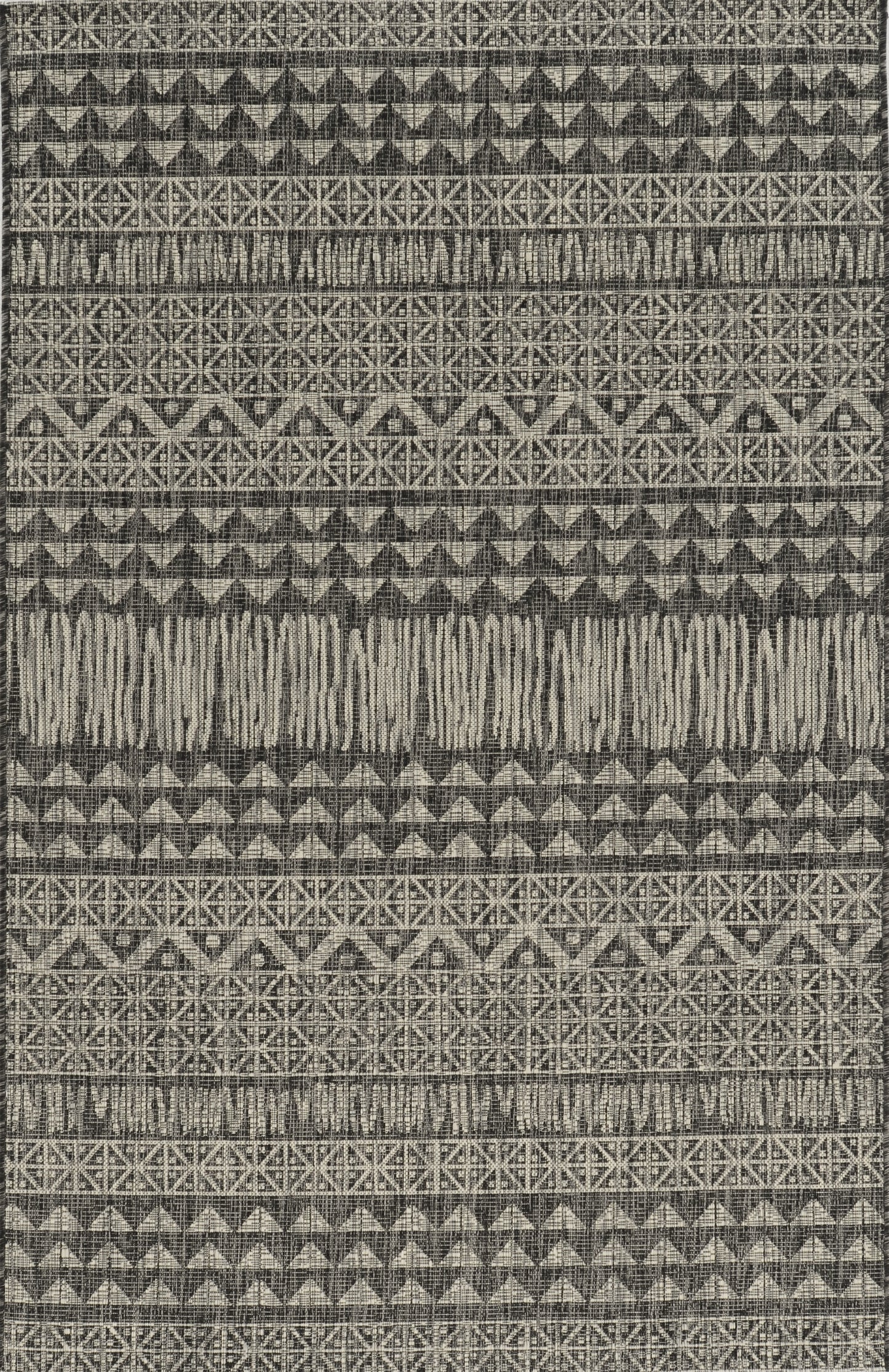 Provo 5761 Charcoal Tribe Machine Woven Performance Area Rug - Kas