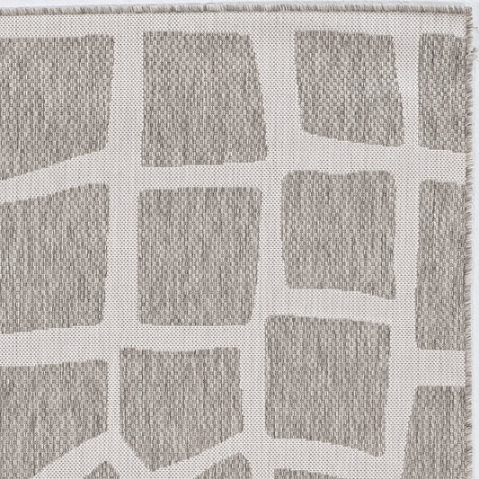 Provo 5768 Ivory/Grey Bedrock Machine Woven Performance Area Rug - Kas