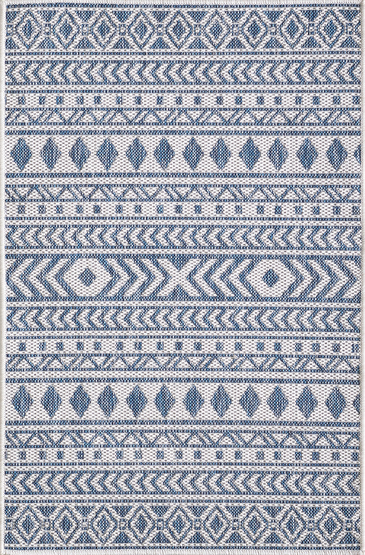 Provo 5776 Ivory/Blue Natura Machine Woven Performance Area Rug - Kas