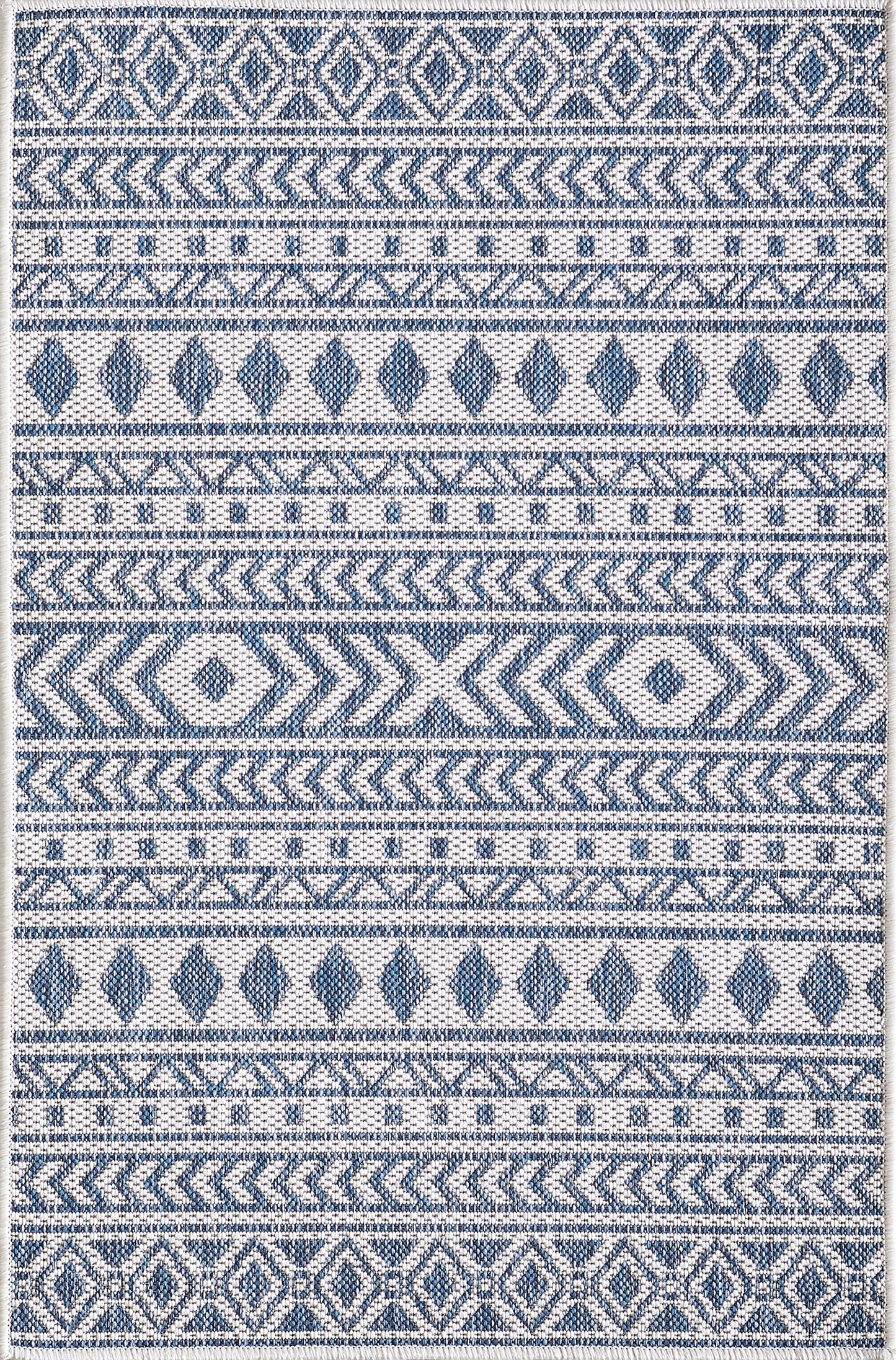 Provo 5776 Ivory/Blue Natura Machine Woven Performance Area Rug - Kas