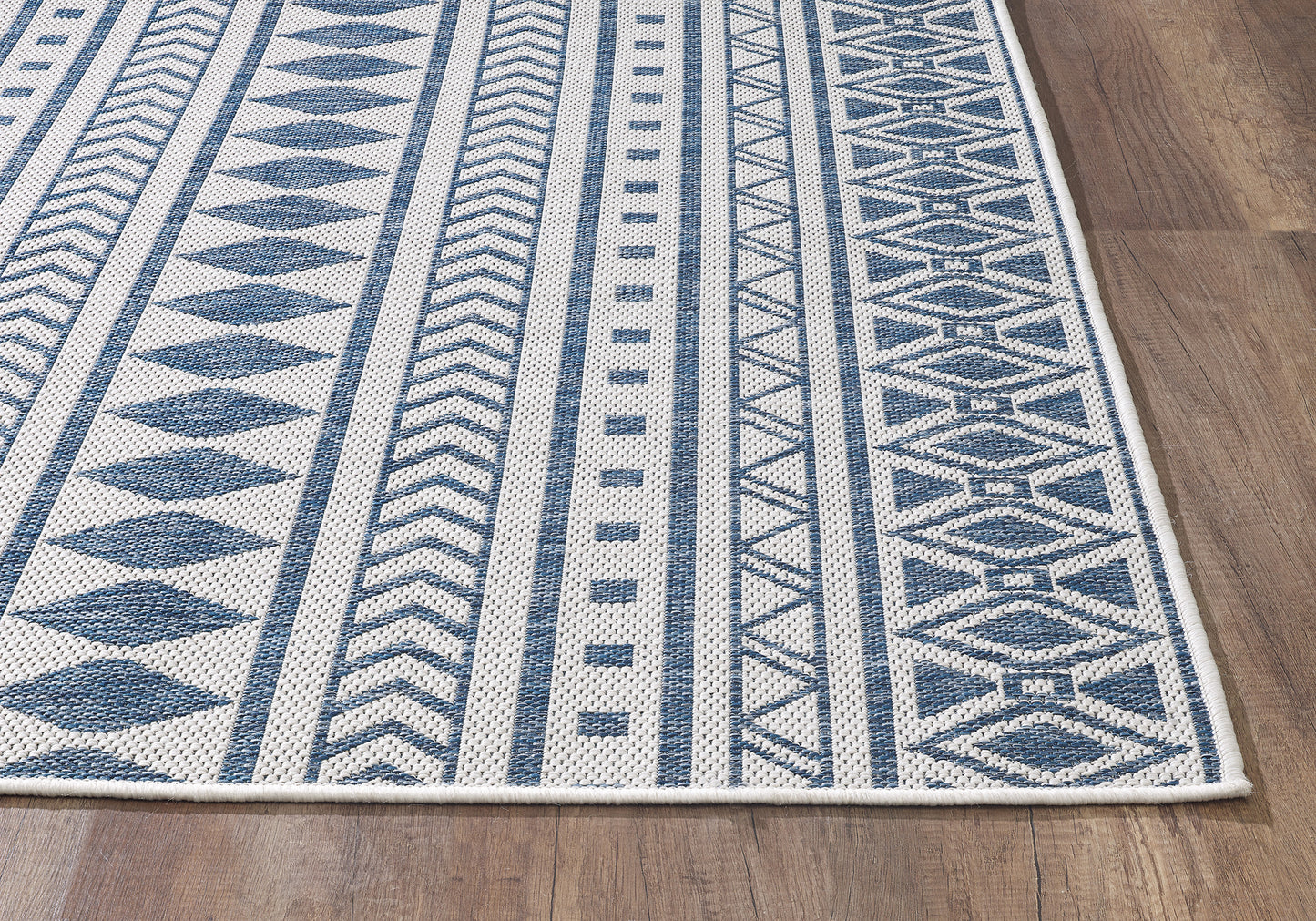 Provo 5776 Ivory/Blue Natura Machine Woven Performance Area Rug - Kas