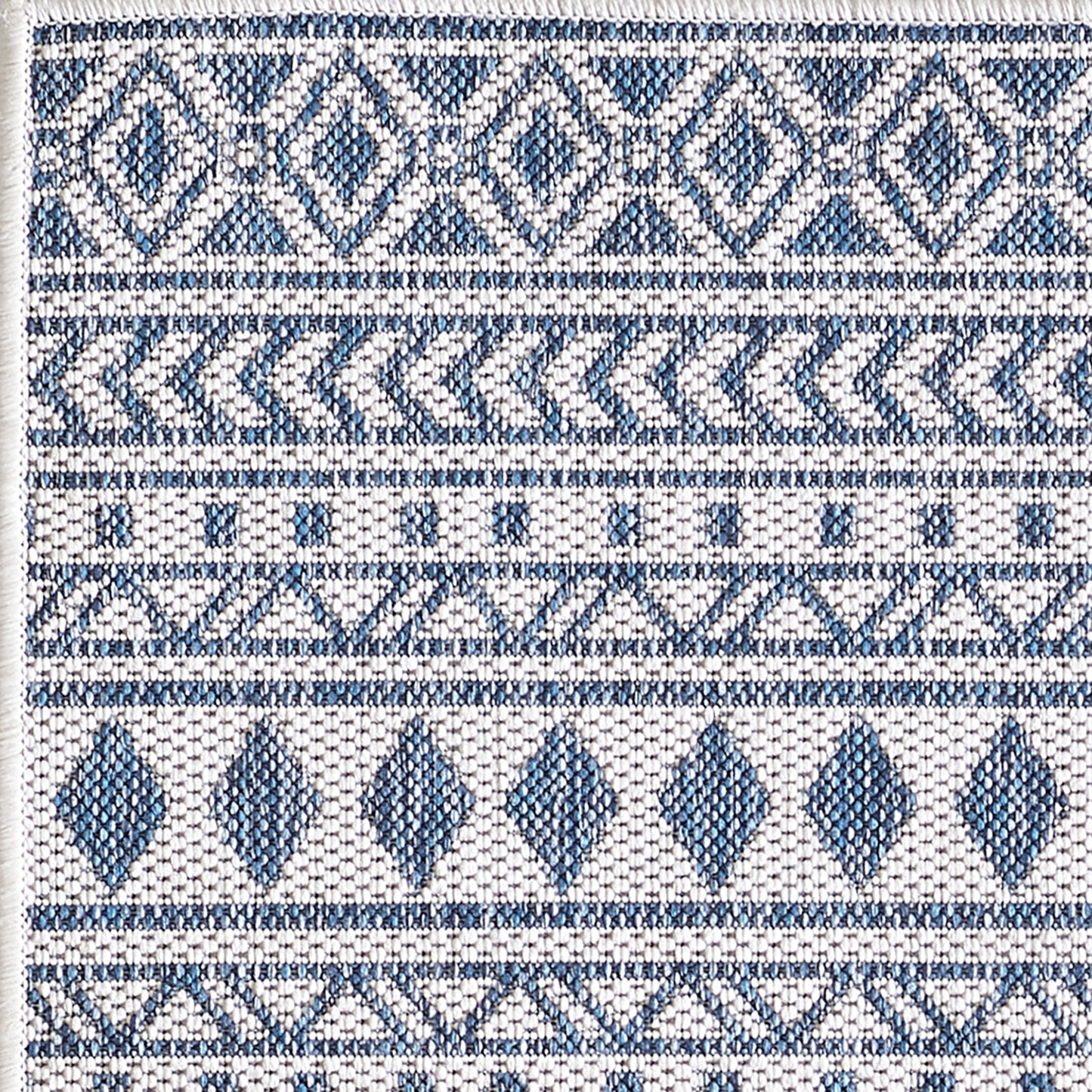 Provo 5776 Ivory/Blue Natura Machine Woven Performance Area Rug - Kas