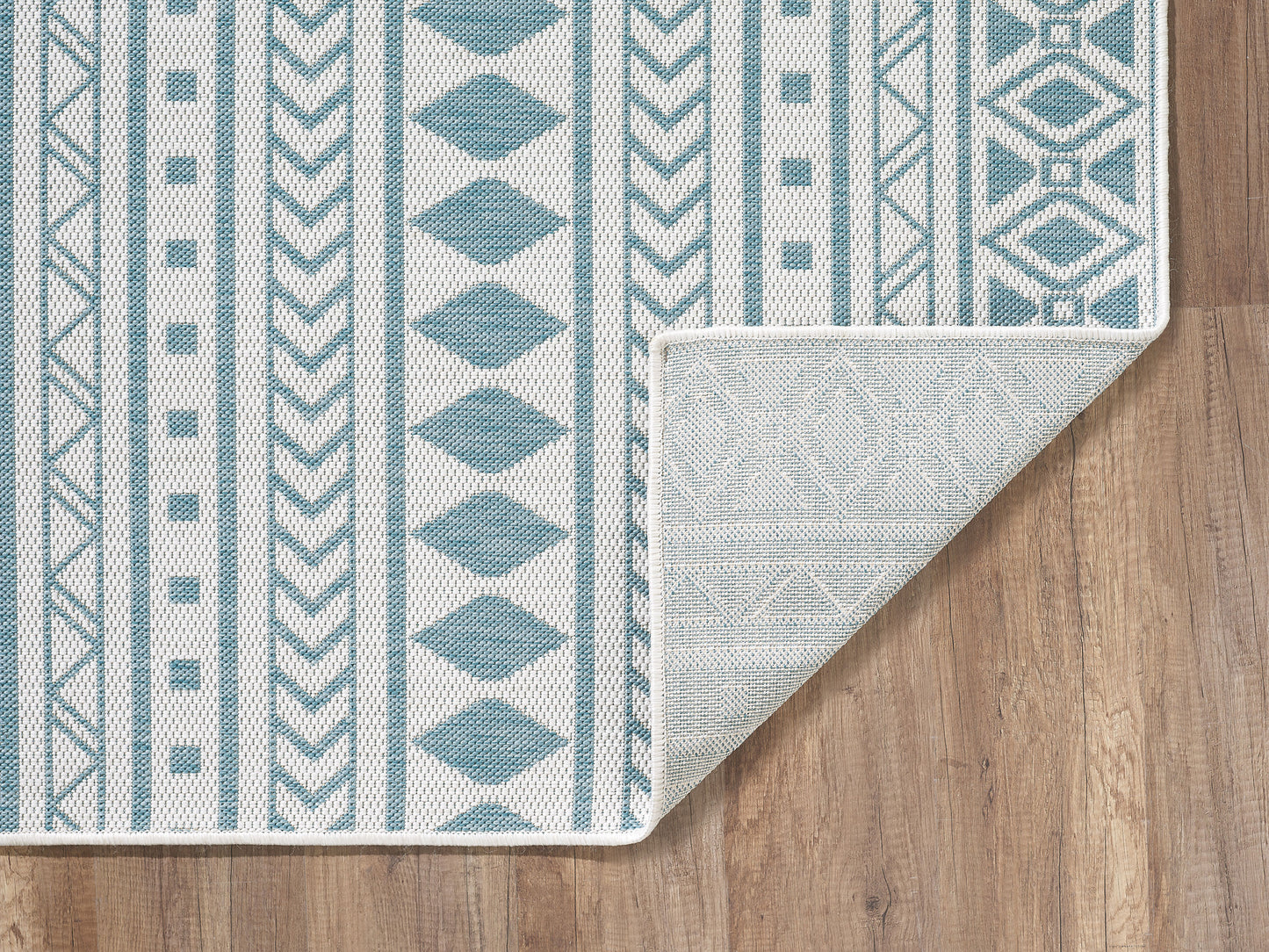 Provo 5777 Ivory/Aqua Natura Machine Woven Performance Area Rug - Kas