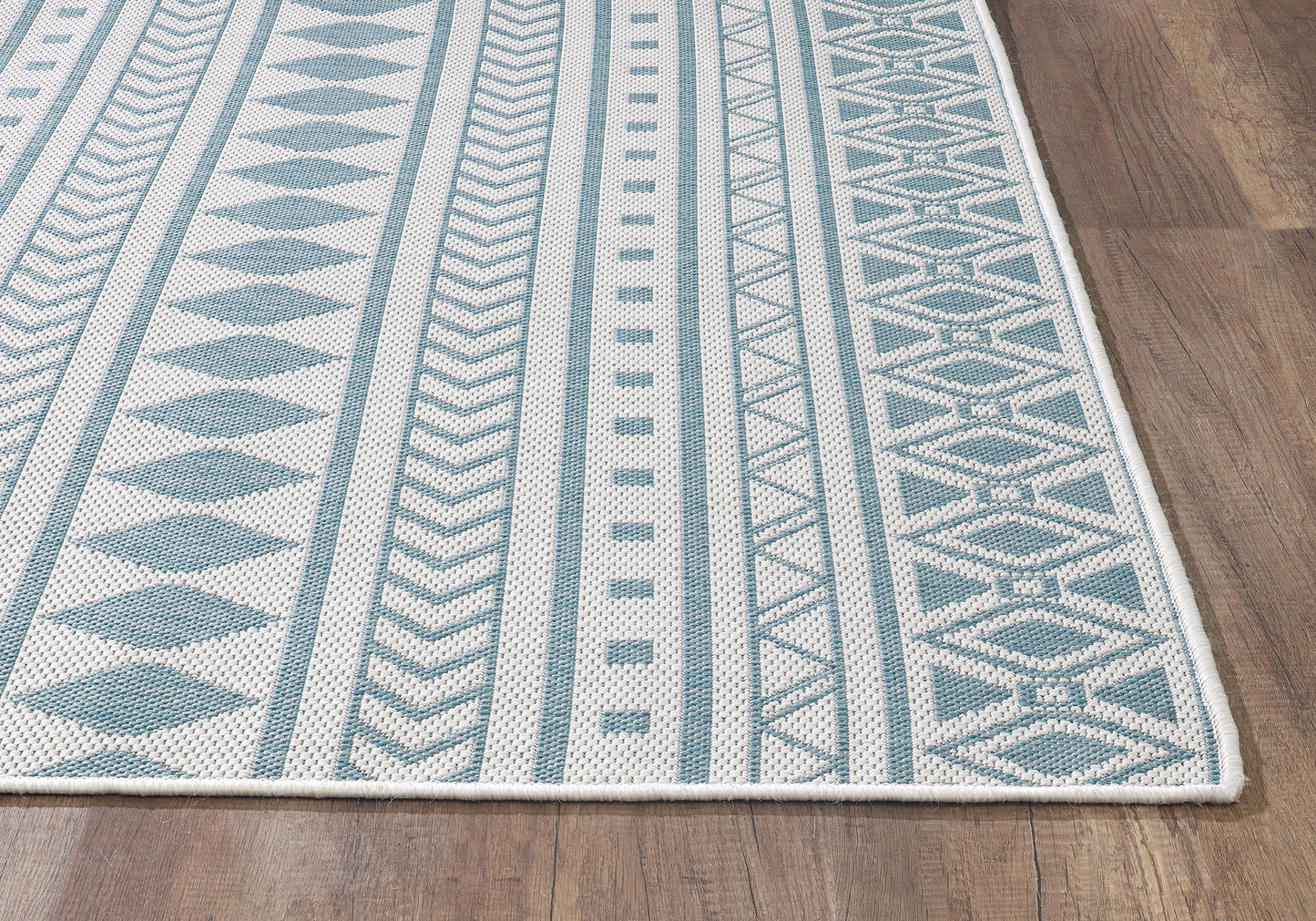 Provo 5777 Ivory/Aqua Natura Machine Woven Performance Area Rug - Kas