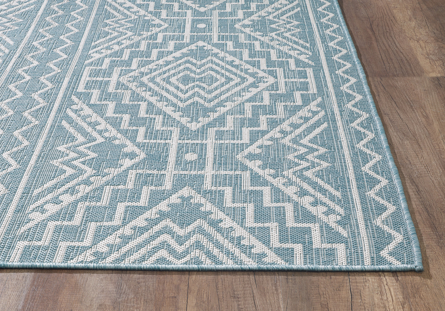 Provo 5779 Aqua Quinn Machine Woven Performance Area Rug - Kas