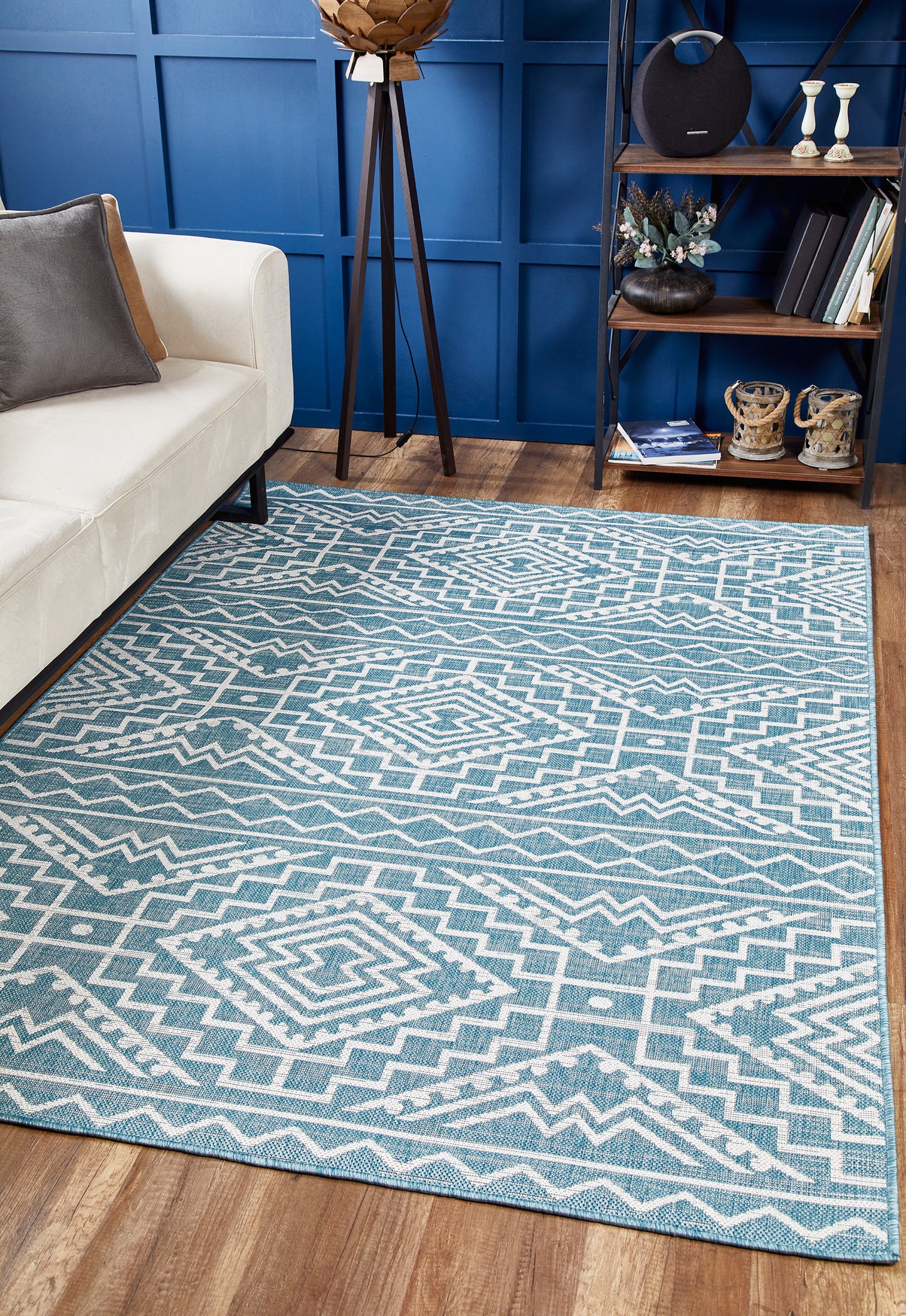 Provo 5779 Aqua Quinn Machine Woven Performance Area Rug - Kas