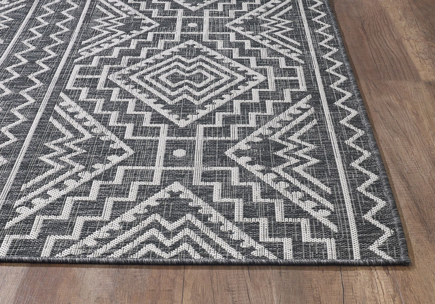 Provo 5780 Black Quinn Machine Woven Performance Area Rug - Kas