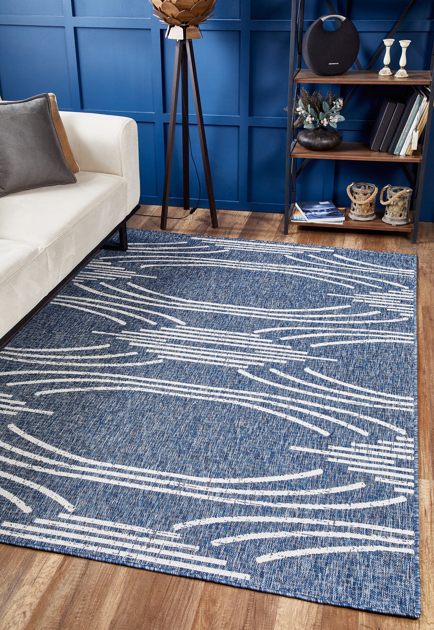 Provo 5781 Blue Contempo Machine Woven Performance Area Rug - Kas