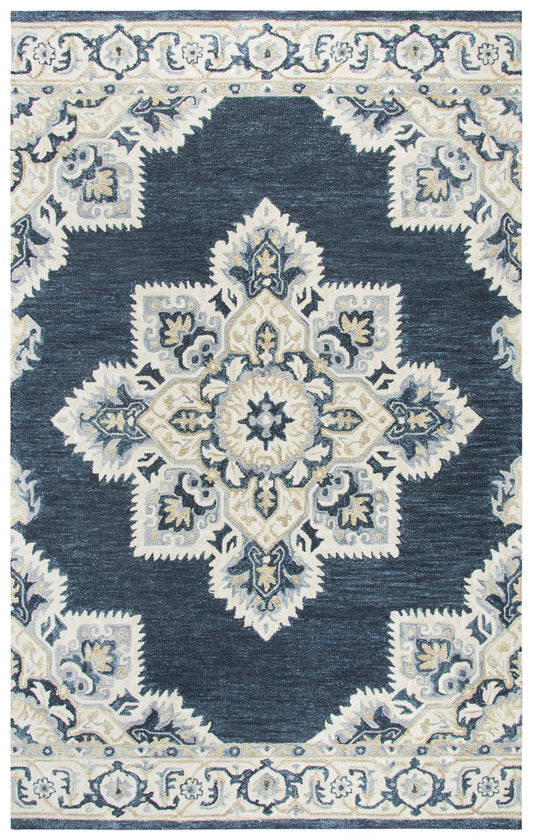 Resonant RS070B Dk.Blue/Natural Hand Tufted Rug - Rizzy