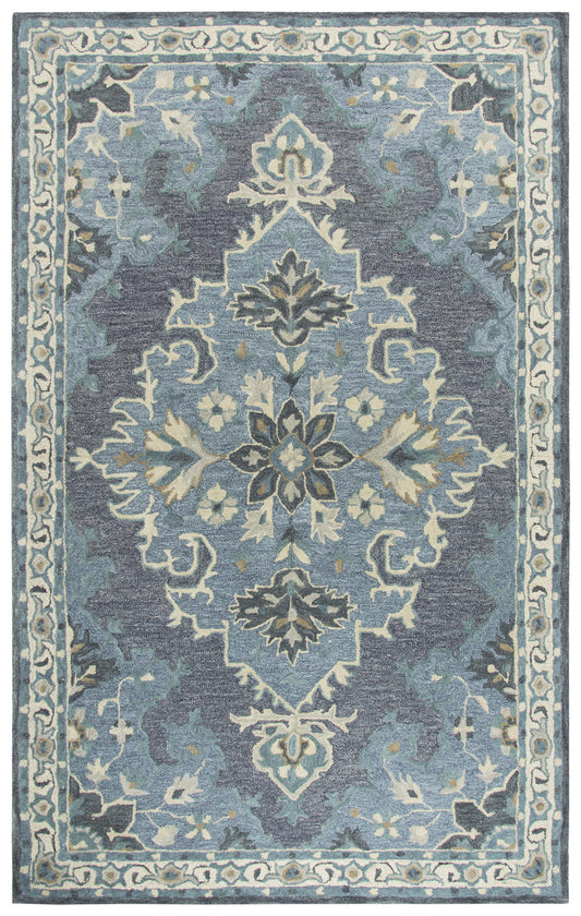 Resonant RS932A Dk.Gray/Gray Blue Hand Tufted Rug - Rizzy