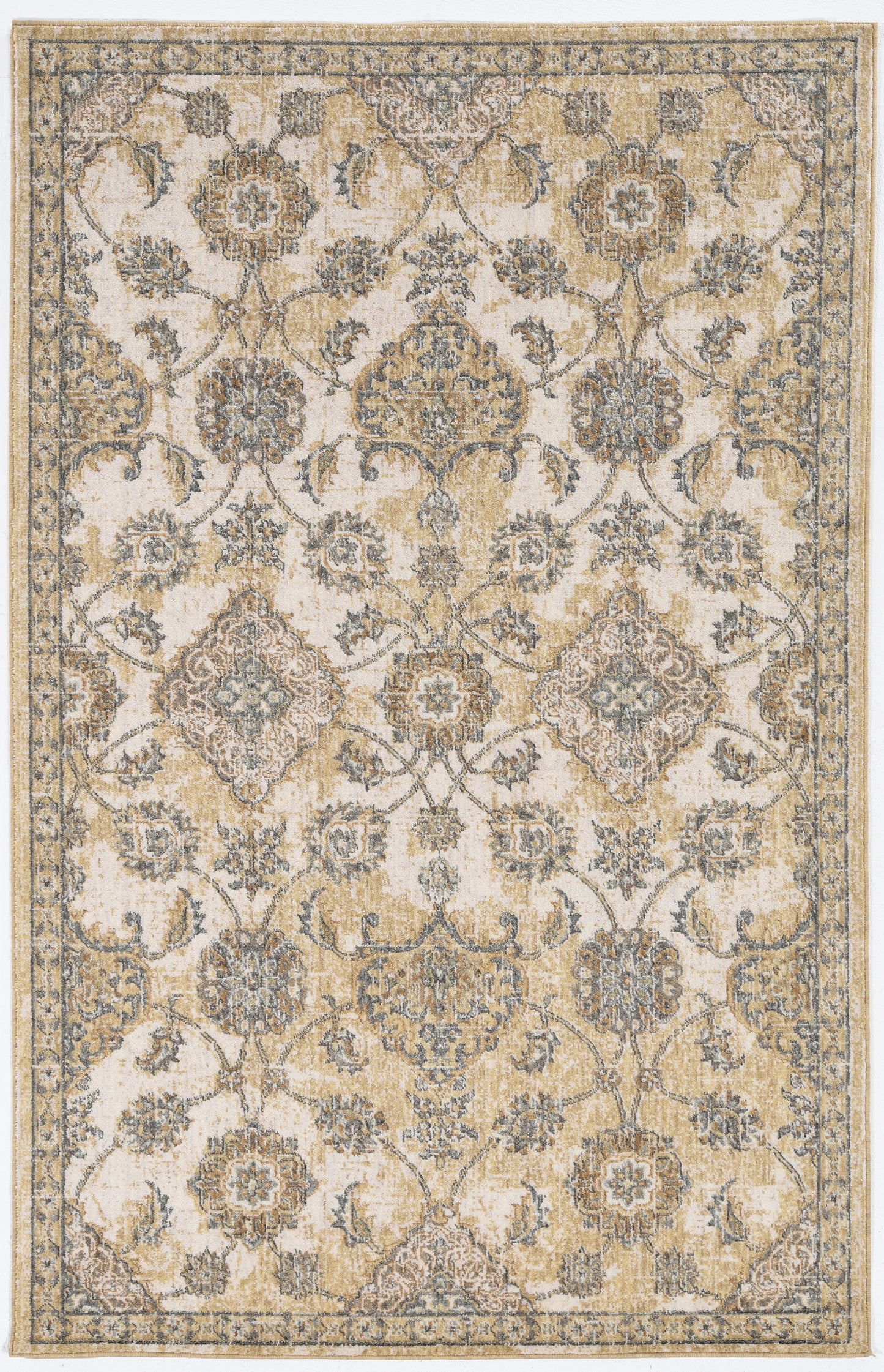 Ria 6820 Ivory Sand Sofia Machine Woven Performance Area Rug - Kas