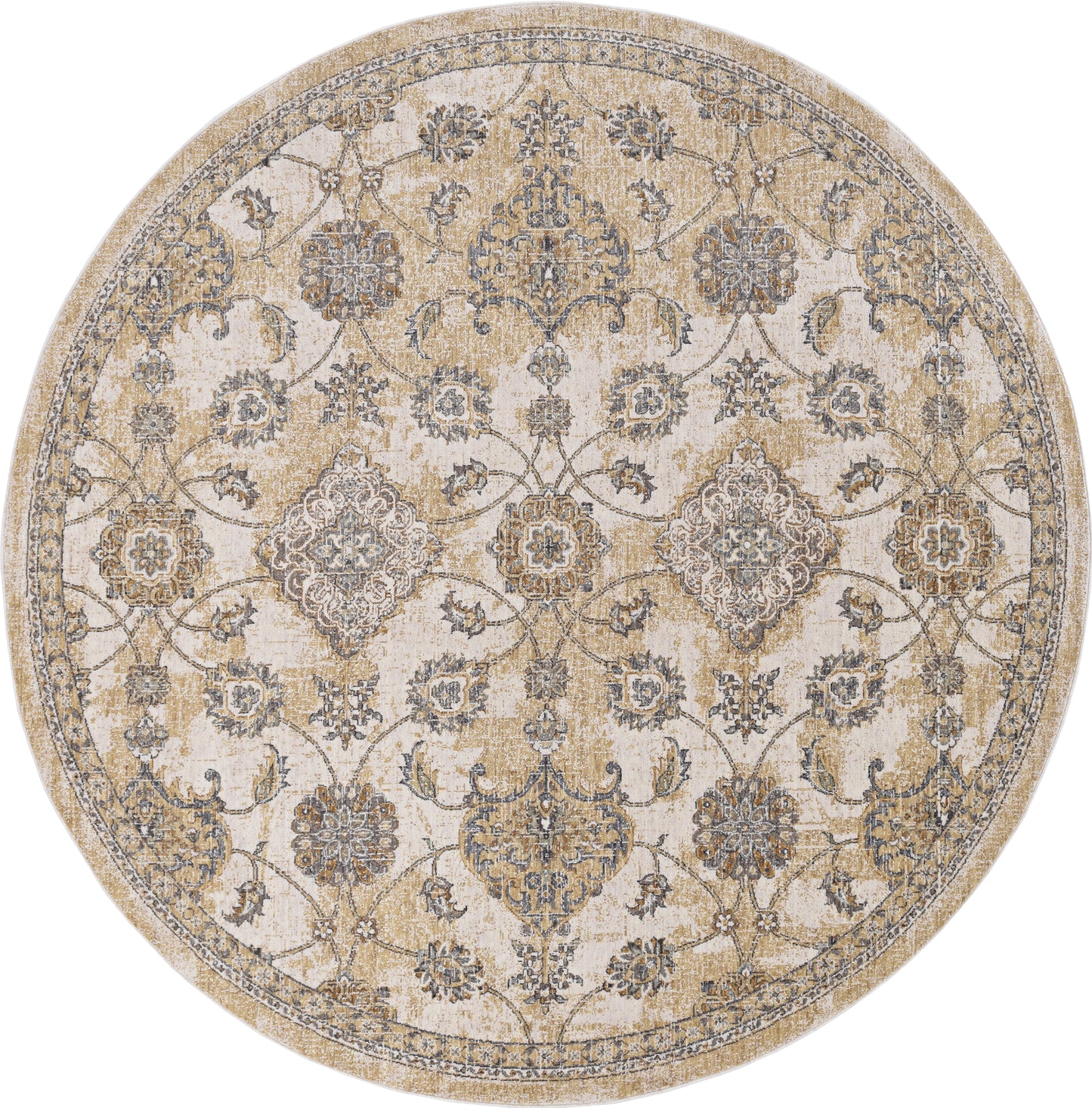 Ria 6820 Ivory Sand Sofia Machine Woven Performance Area Rug - Kas