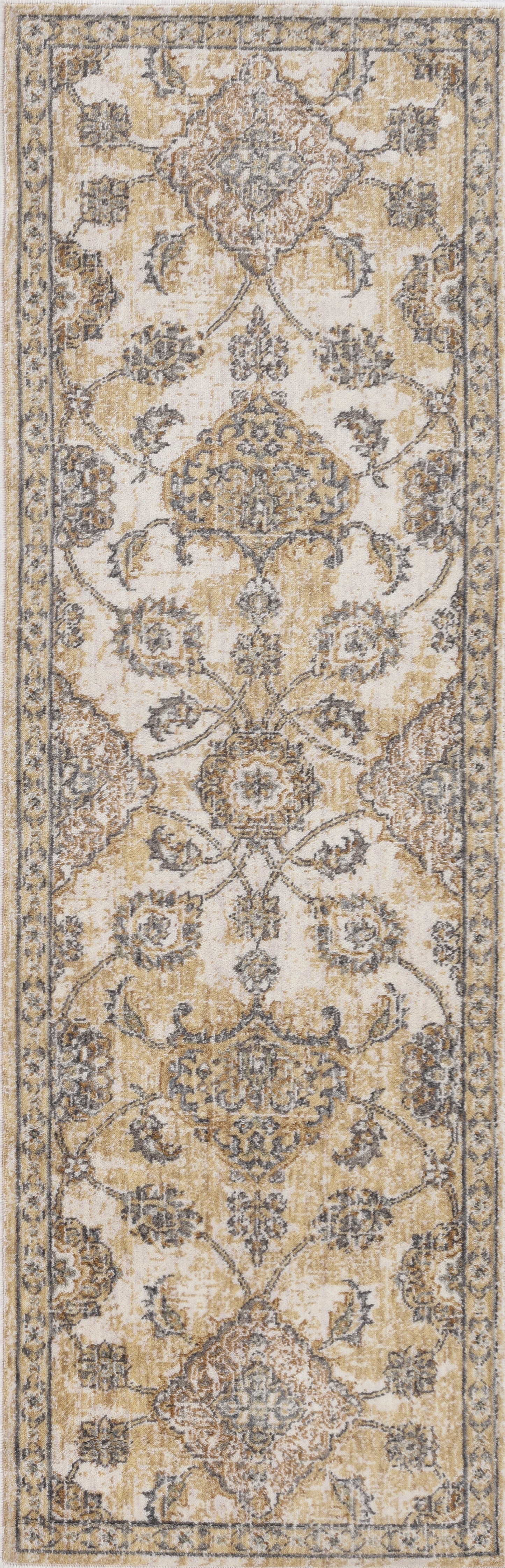 Ria 6820 Ivory Sand Sofia Machine Woven Performance Area Rug - Kas