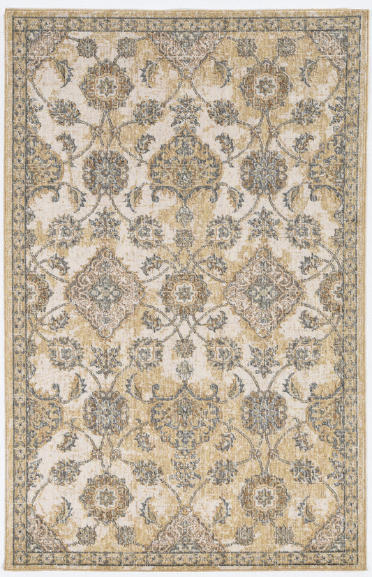 Ria 6820 Ivory Sand Sofia Machine Woven Performance Area Rug - Kas