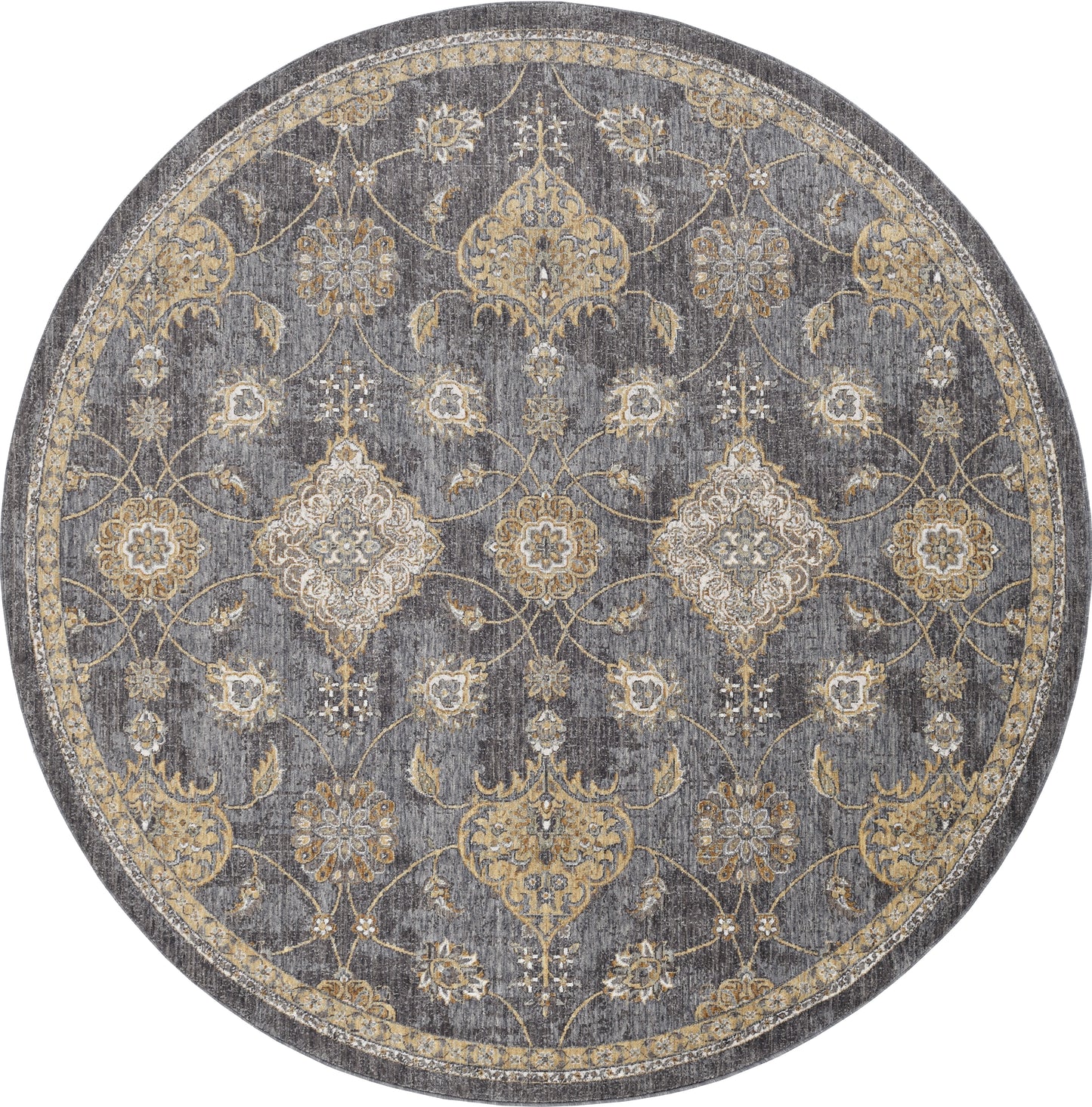 Ria 6822 Slate Grey Sofia Machine Woven Performance Area Rug - Kas