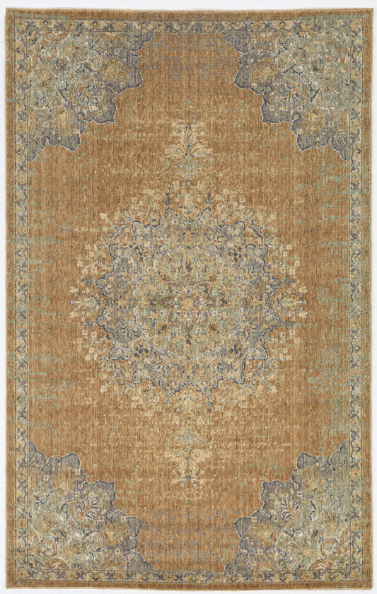 Ria 6824 Coffee Elegance Machine Woven Performance Area Rug - Kas