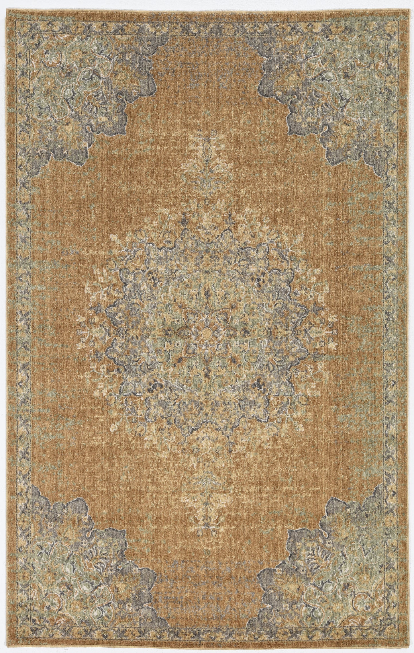 Ria 6824 Coffee Elegance Machine Woven Performance Area Rug - Kas