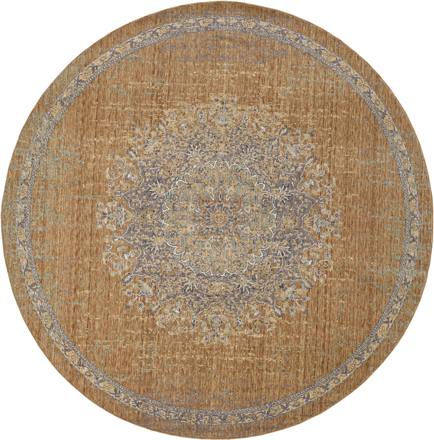 Ria 6824 Coffee Elegance Machine Woven Performance Area Rug - Kas