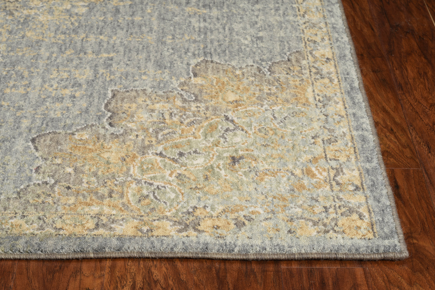 Ria 6825 Slate Grey Elegance Machine Woven Performance Area Rug - Kas