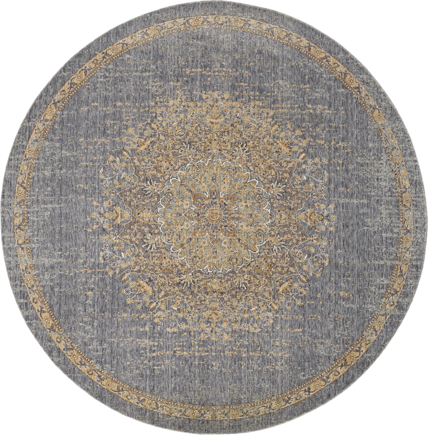 Ria 6825 Slate Grey Elegance Machine Woven Performance Area Rug - Kas