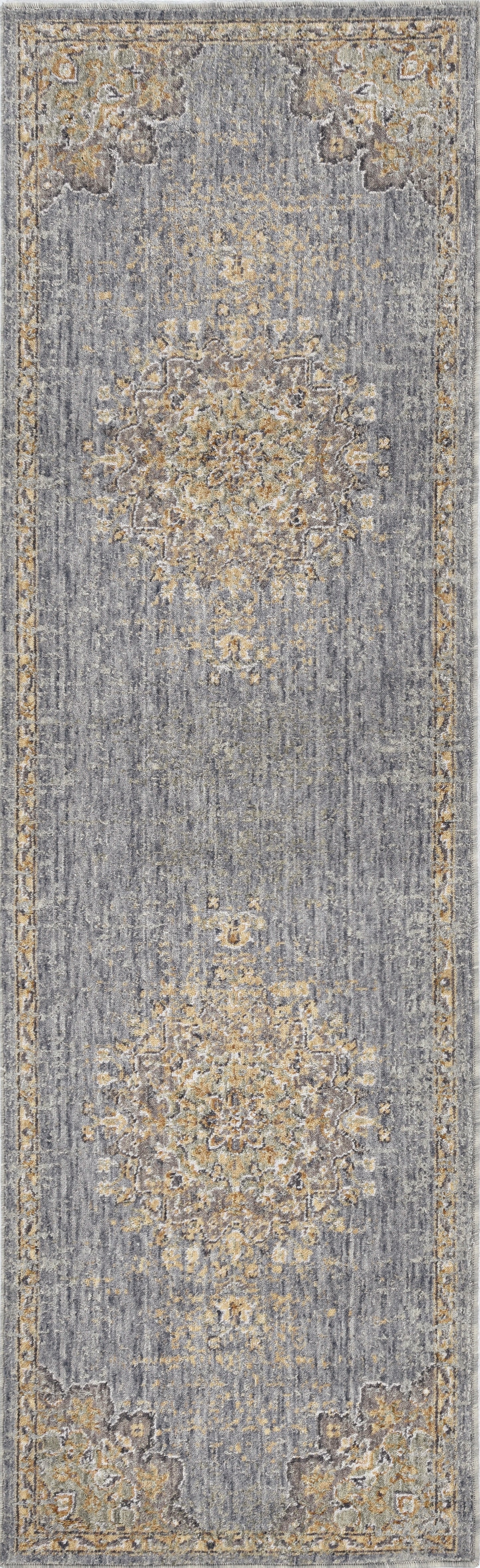 Ria 6825 Slate Grey Elegance Machine Woven Performance Area Rug - Kas