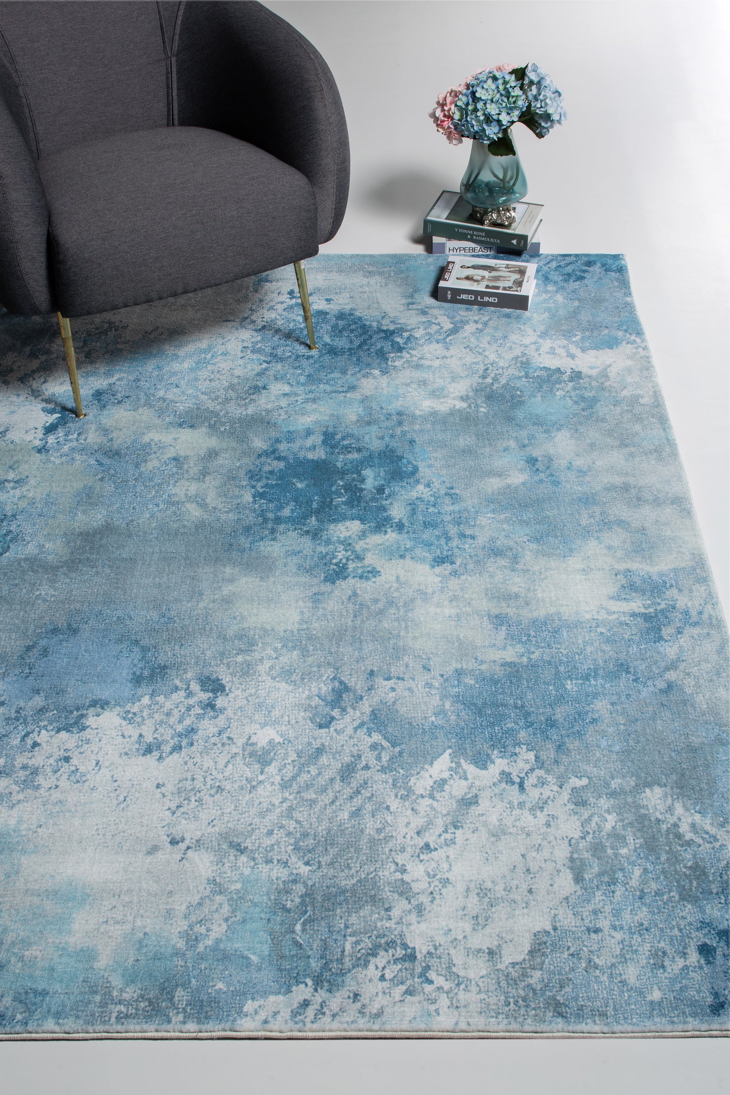 Roxy 2803 Blue/Nebula Machine Woven Performance Area Rug - Kas