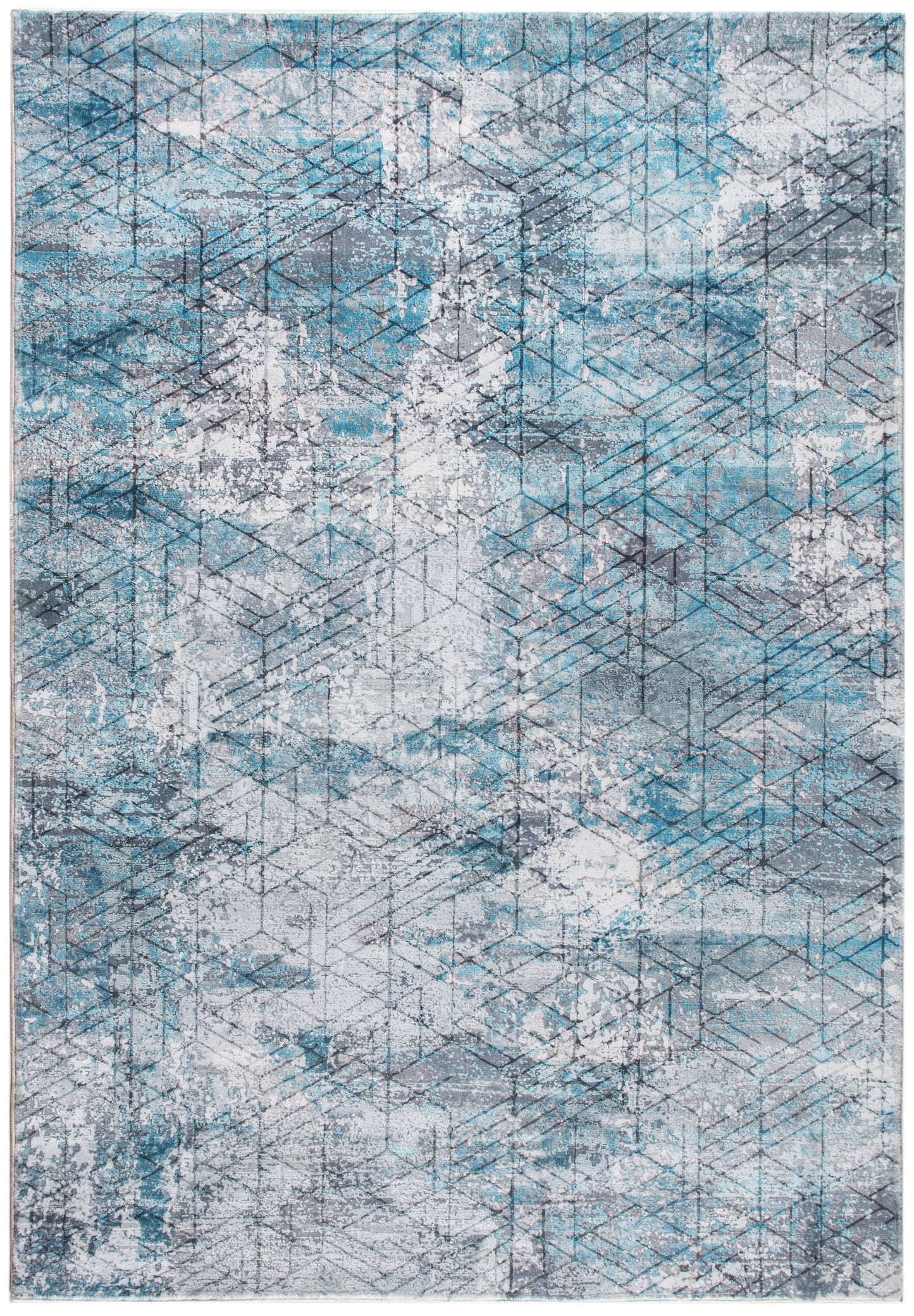 Roxy 2805 Blue/Grey Genesis Machine Woven Performance Area Rug - Kas