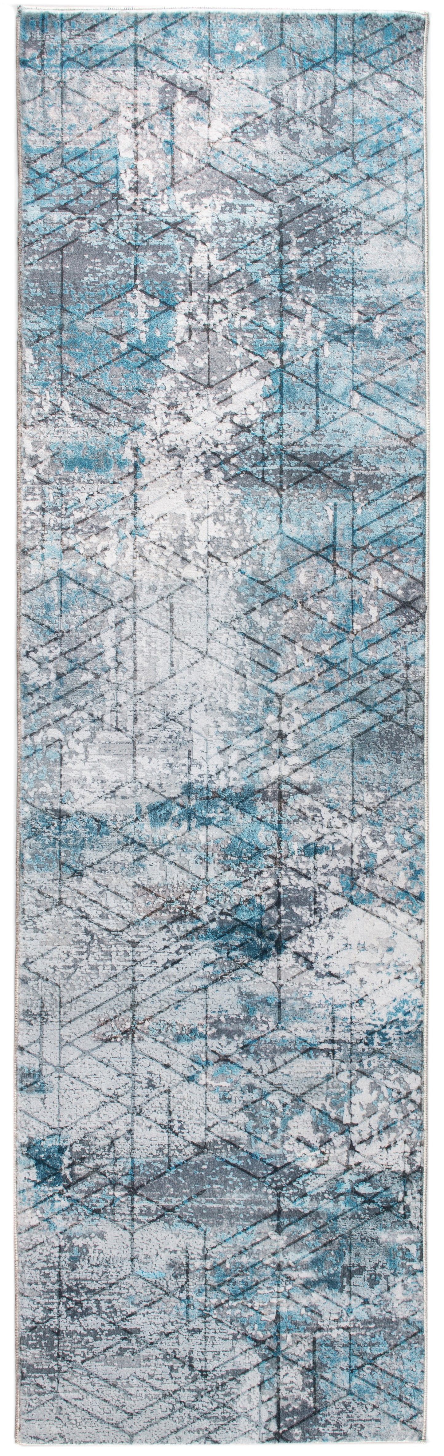 Roxy 2805 Blue/Grey Genesis Machine Woven Performance Area Rug - Kas