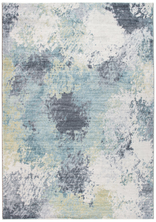 Roxy 2806 Blue/Yellow Nebula Machine Woven Performance Area Rug - Kas