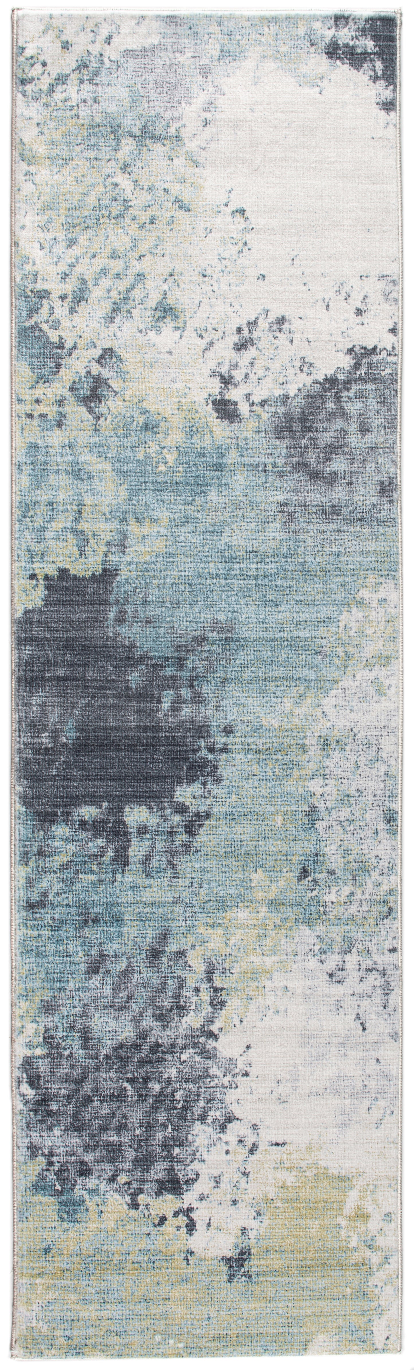 Roxy 2806 Blue/Yellow Nebula Machine Woven Performance Area Rug - Kas