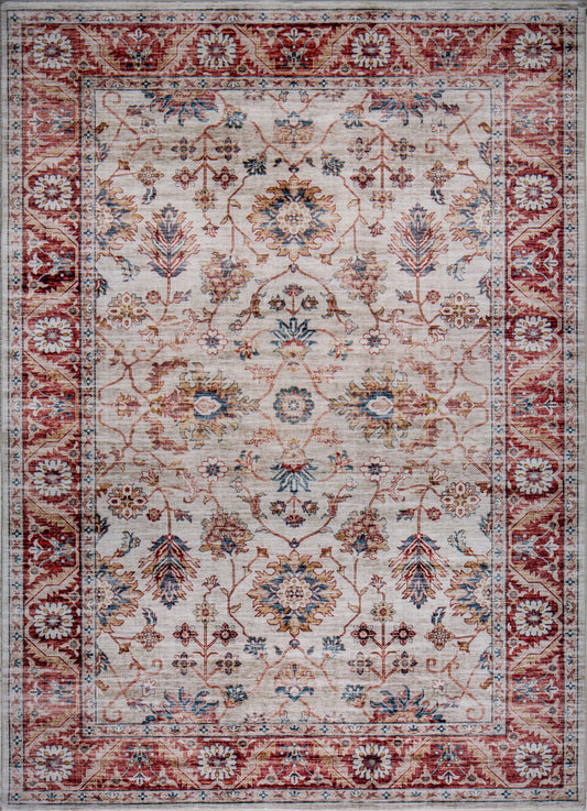 Roxy 2818 Rust Kashan Machine Woven Performance Area Rug - Kas