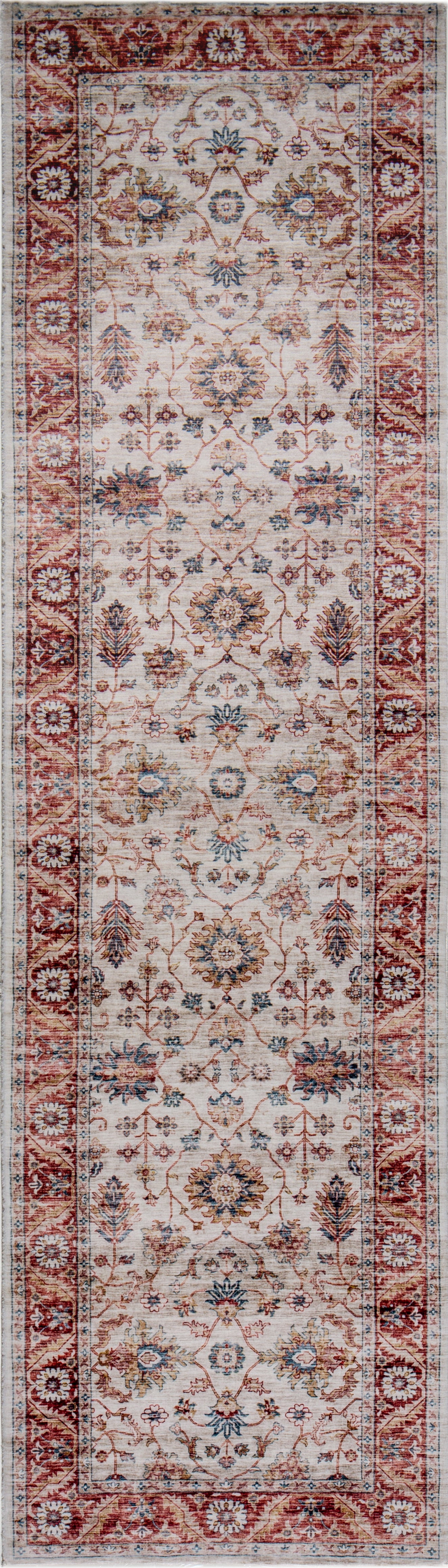 Roxy 2818 Rust Kashan Machine Woven Performance Area Rug - Kas