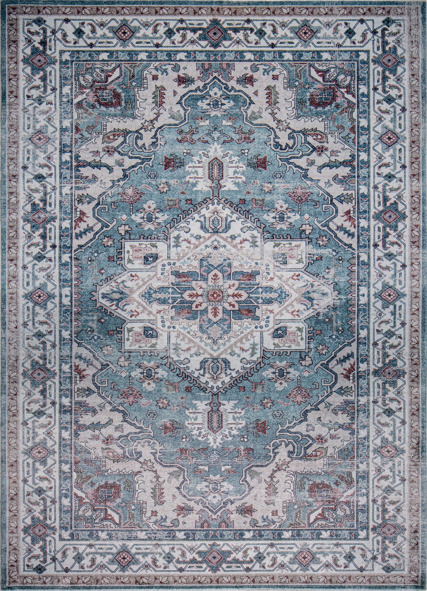 Roxy 2822 Mint Grey Tabriz Machine Woven Performance Area Rug - Kas