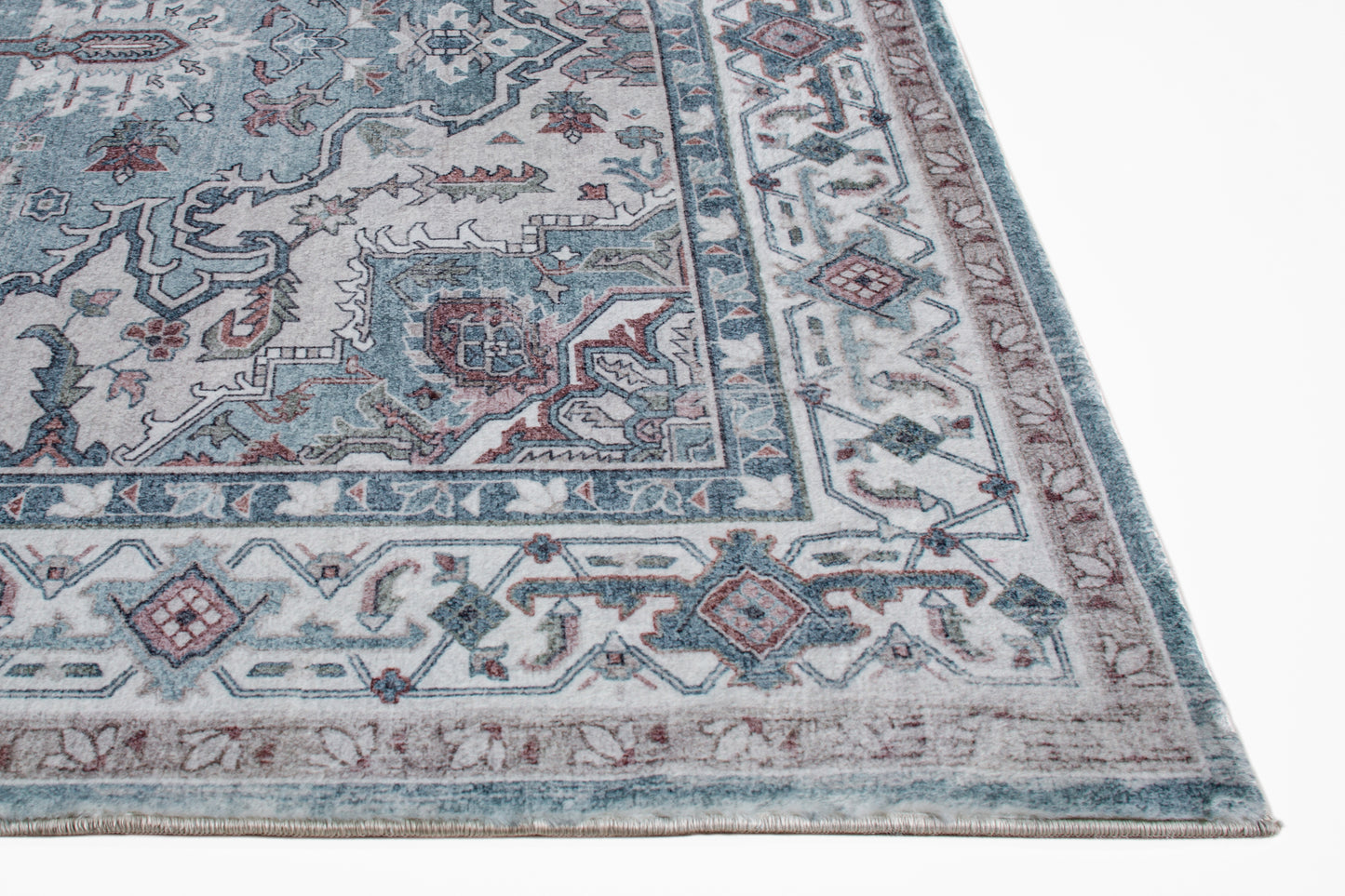 Roxy 2822 Mint Grey Tabriz Machine Woven Performance Area Rug - Kas