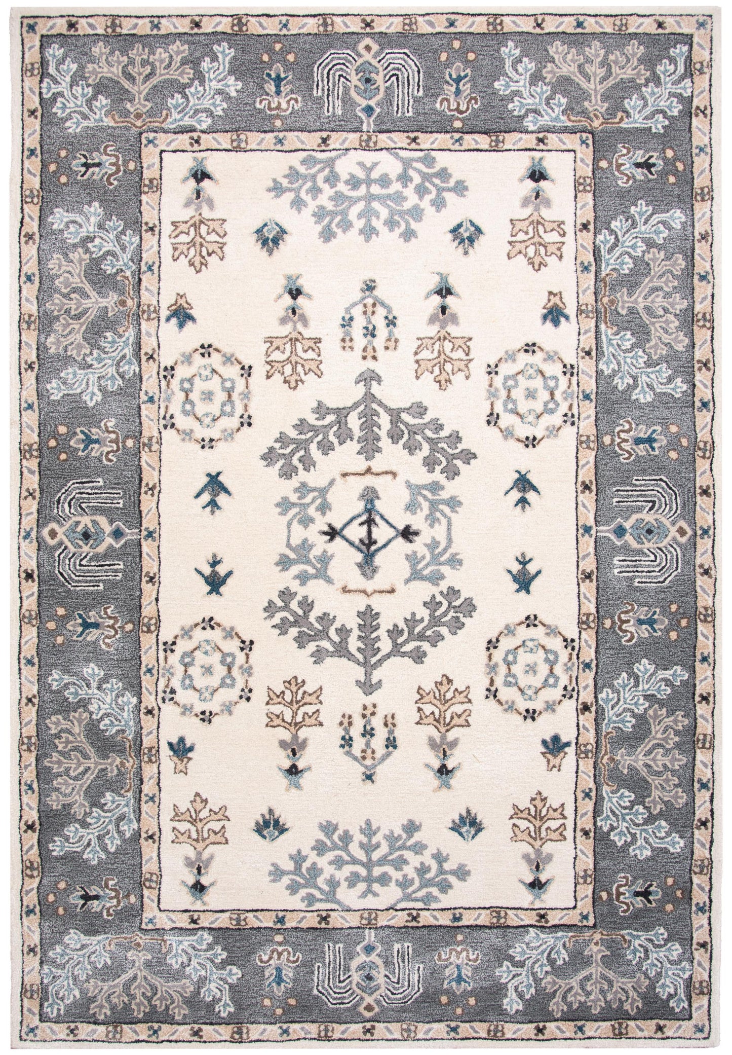 Sapphire SAH550 Ivory/Gray Hand Tufted Rug - Rizzy