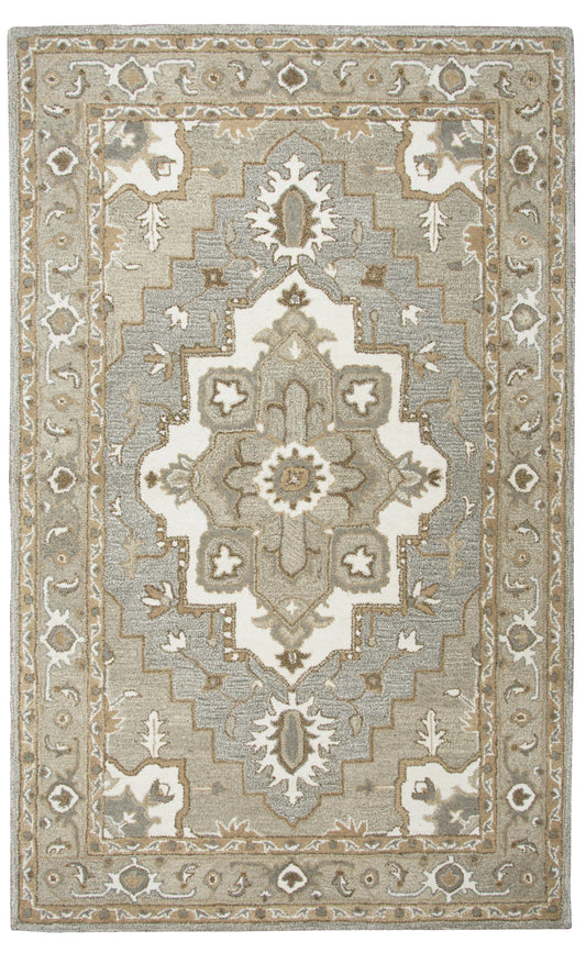 Suffolk SK323A Gray/Natural Hand Tufted Rug - Rizzy