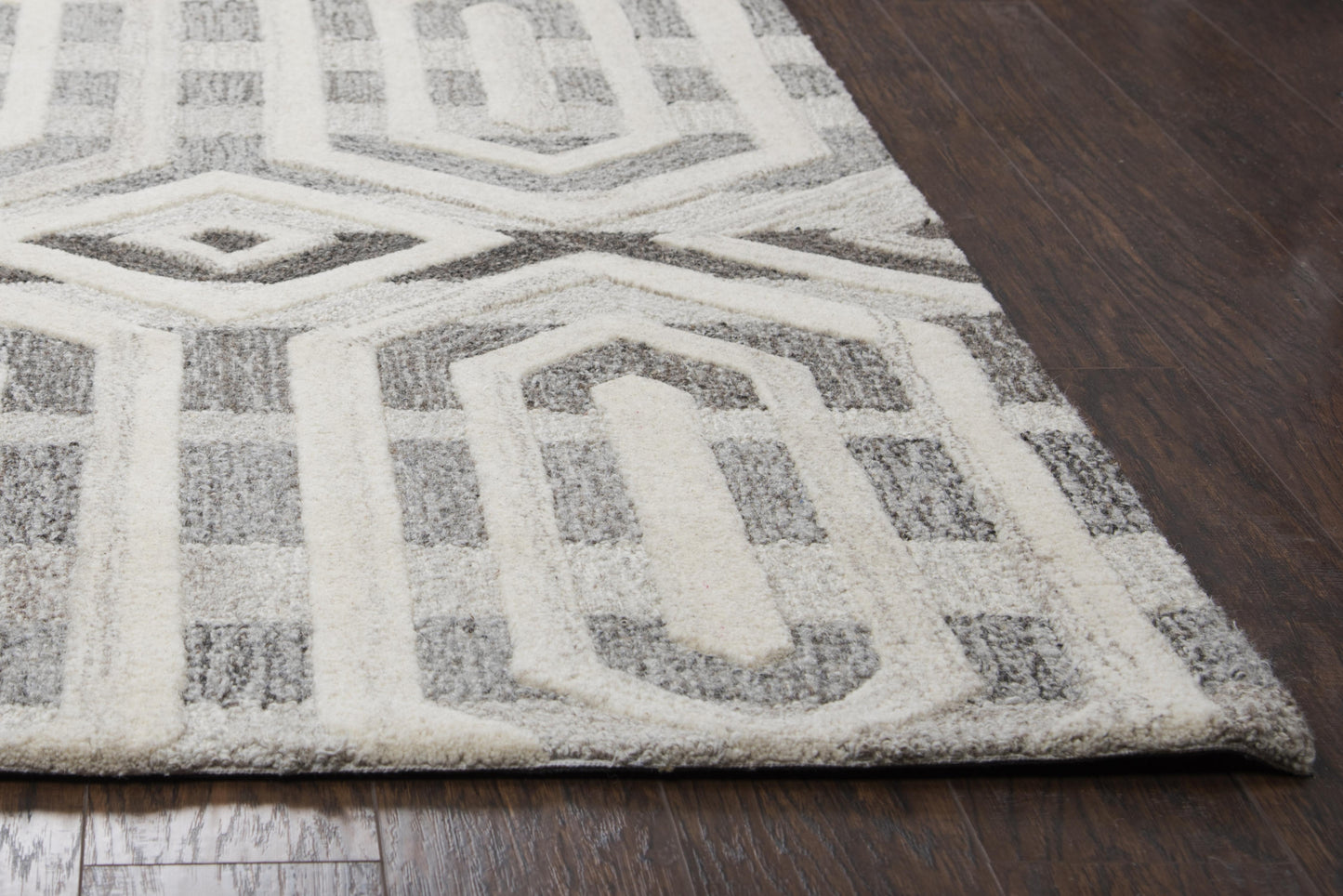 Suffolk SK336A Gray/Natural Hand Tufted Rug - Rizzy