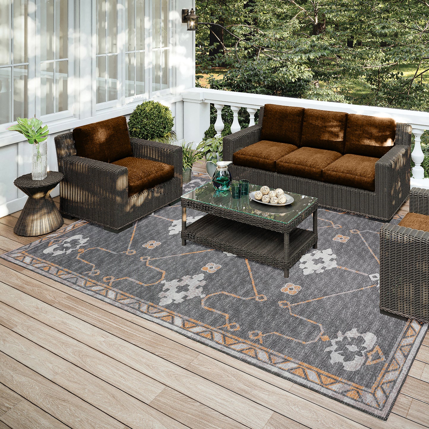 Indoor/Outdoor Sedona SN16 Charcoal Washable