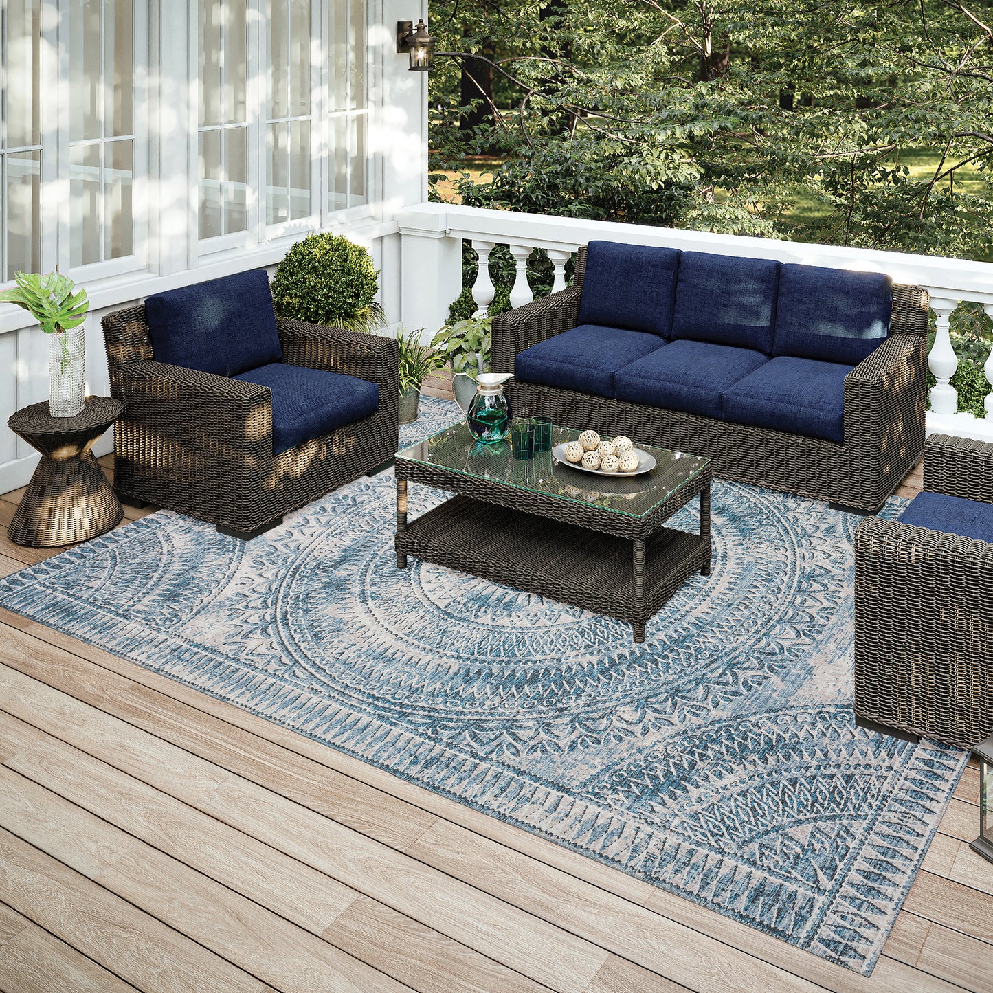 Indoor/Outdoor Sedona SN7 Indigo Washable