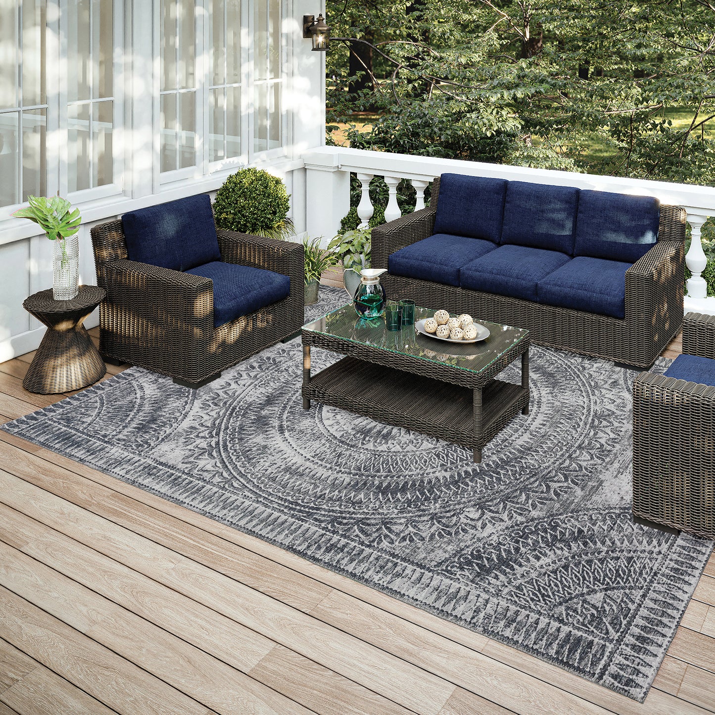 Indoor/Outdoor Sedona SN7 Pewter Washable