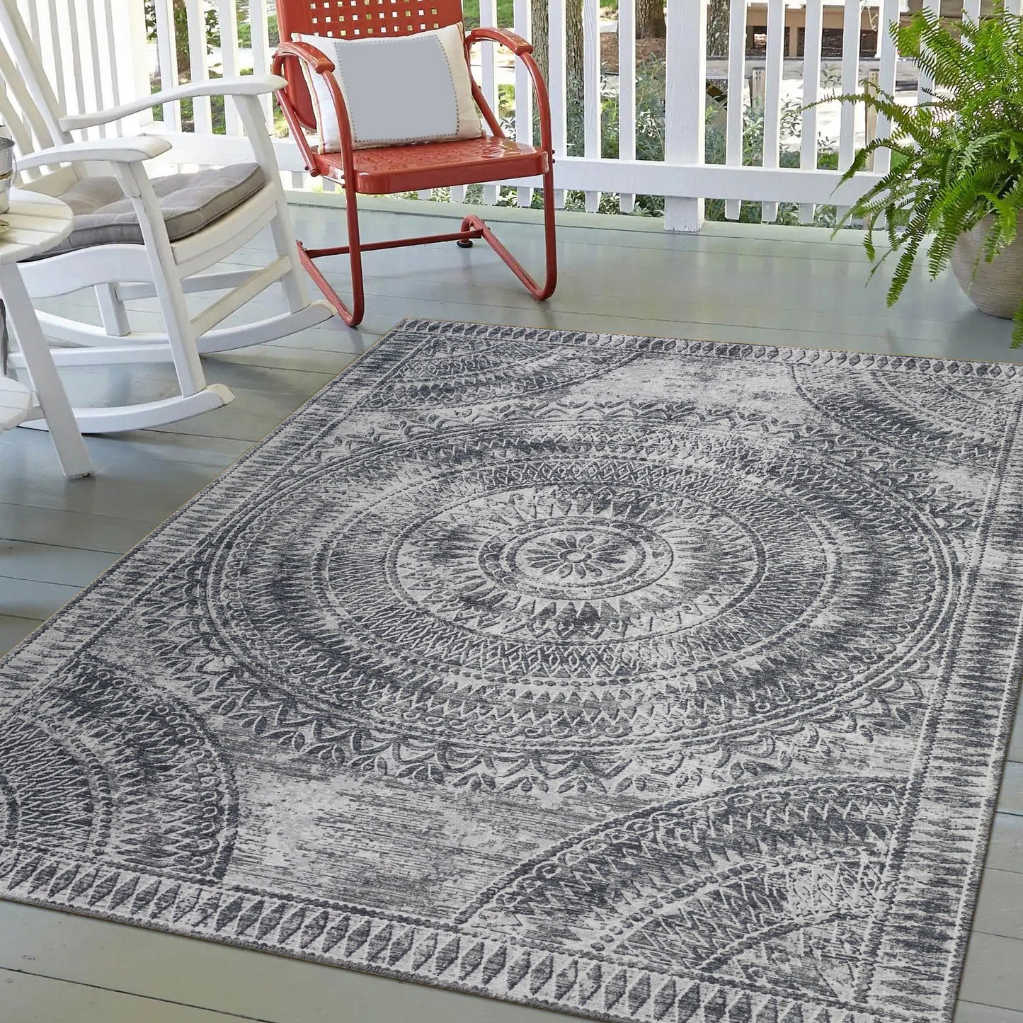 Indoor/Outdoor Sedona SN7 Pewter Washable